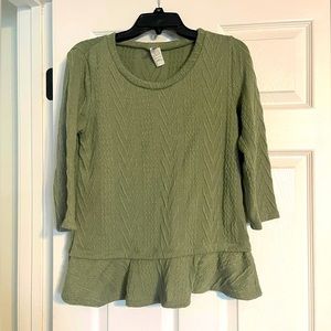 Olive peplum top